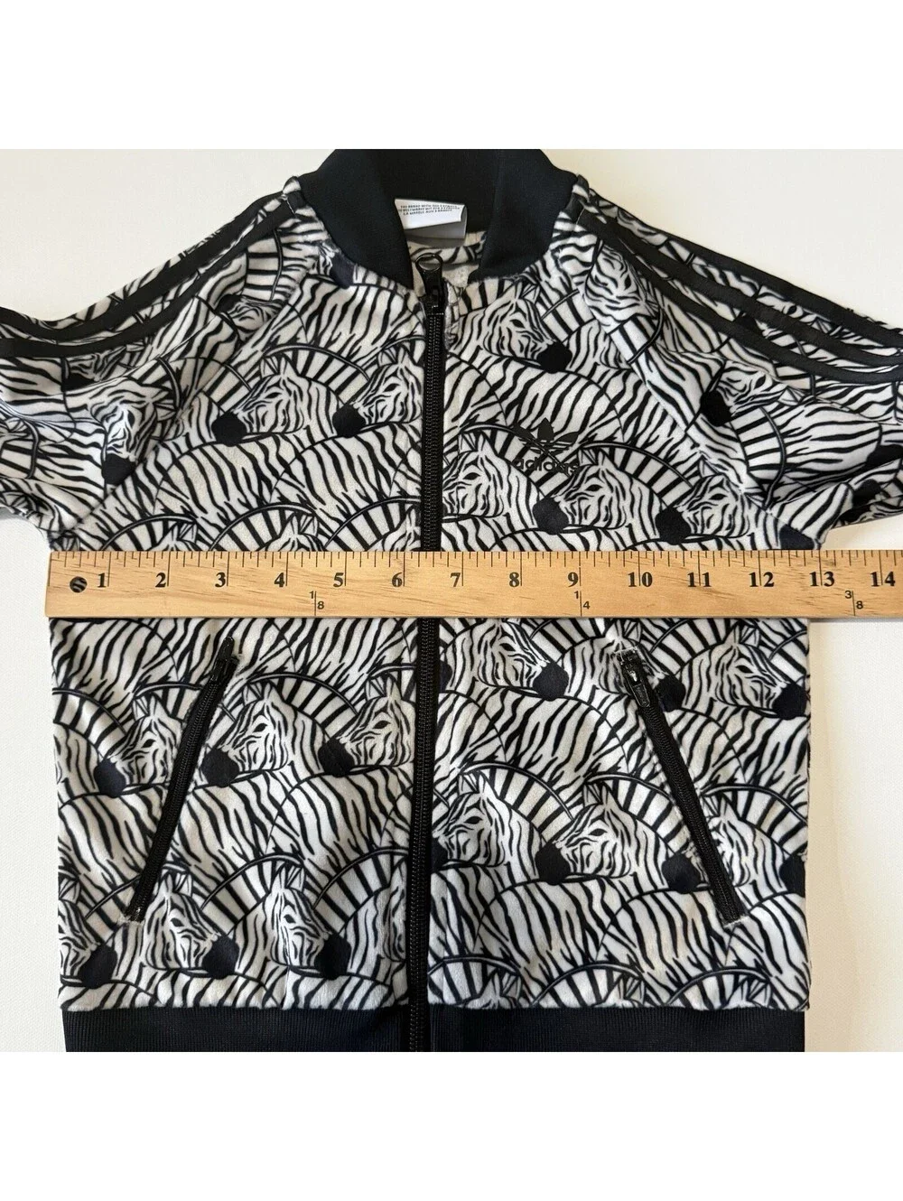 Adidas Originals Toddler Zebra Print Track Jacket Black White Size 3T Zip